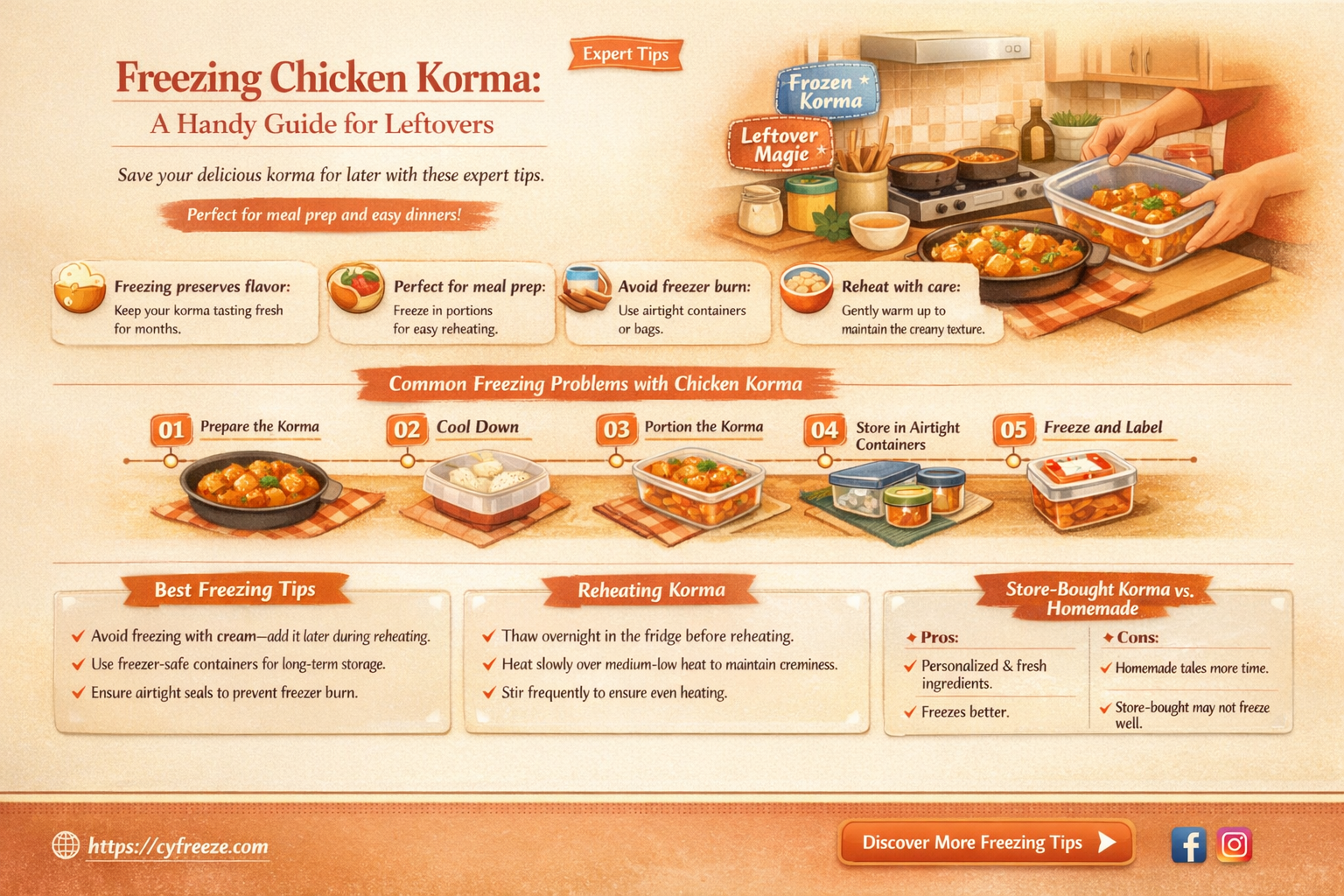 can i freeze chicken korma