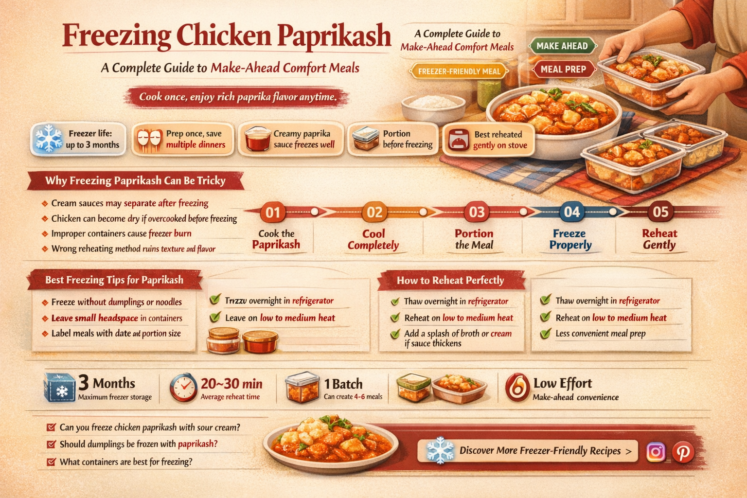 can i freeze chicken paprikash