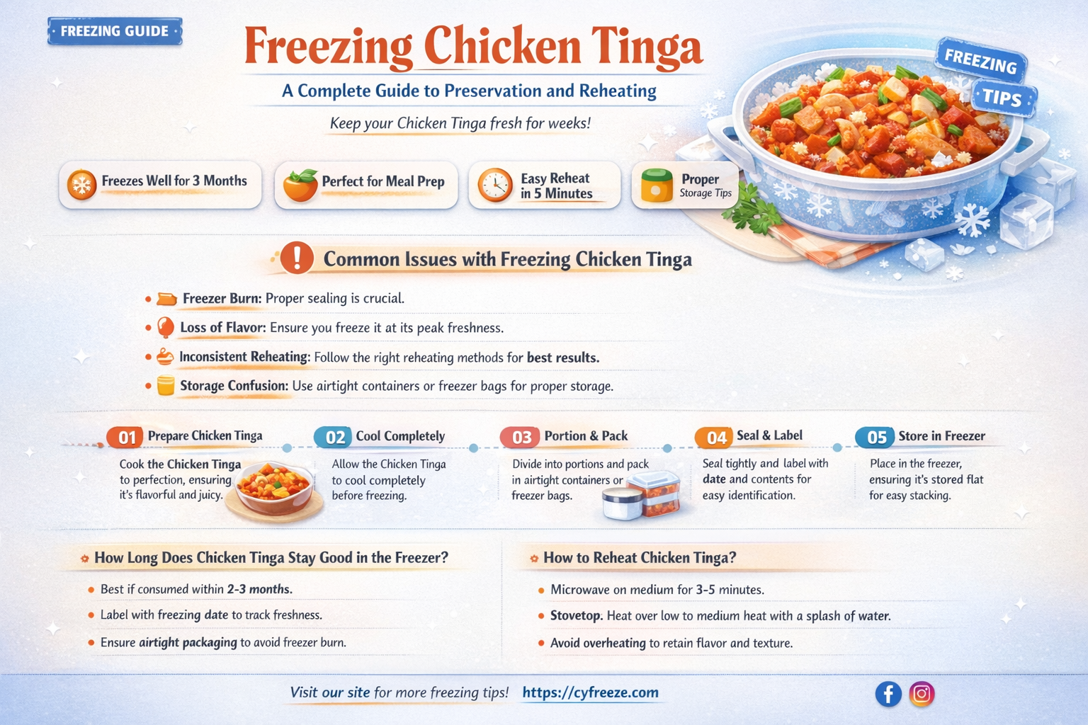 can i freeze chicken tinga