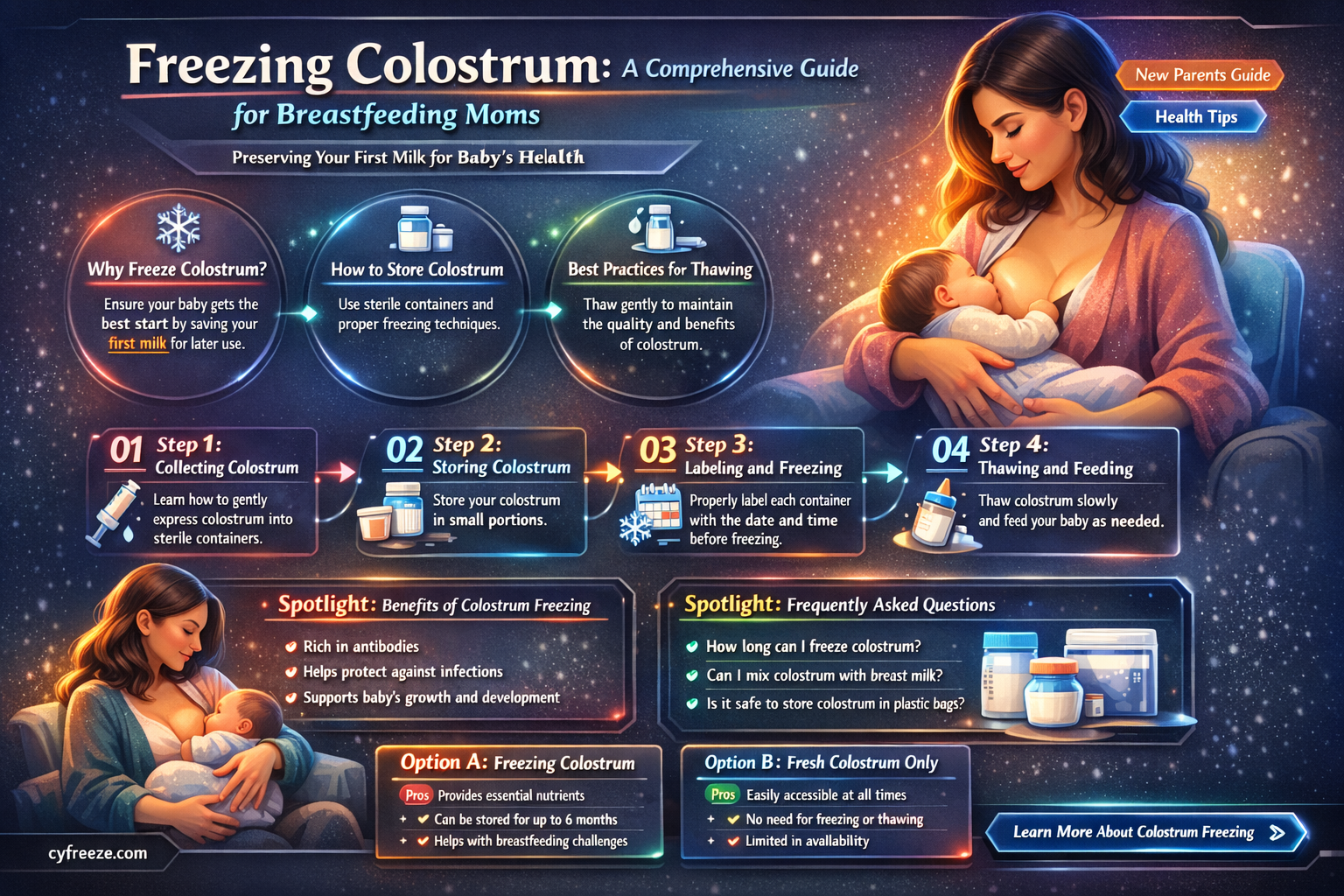 can colostrum be put in the freezer