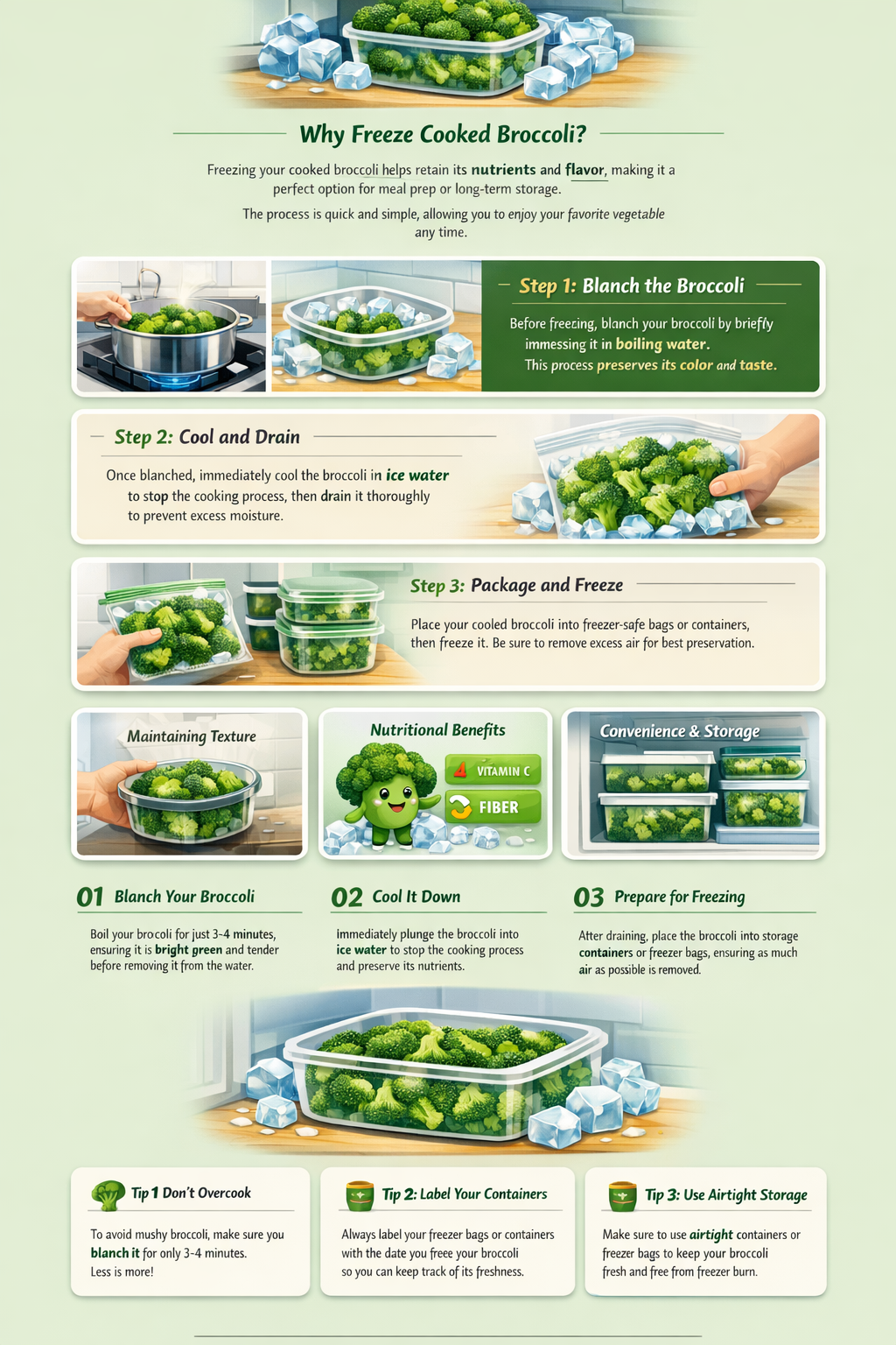 can i freeze cooked broccoli