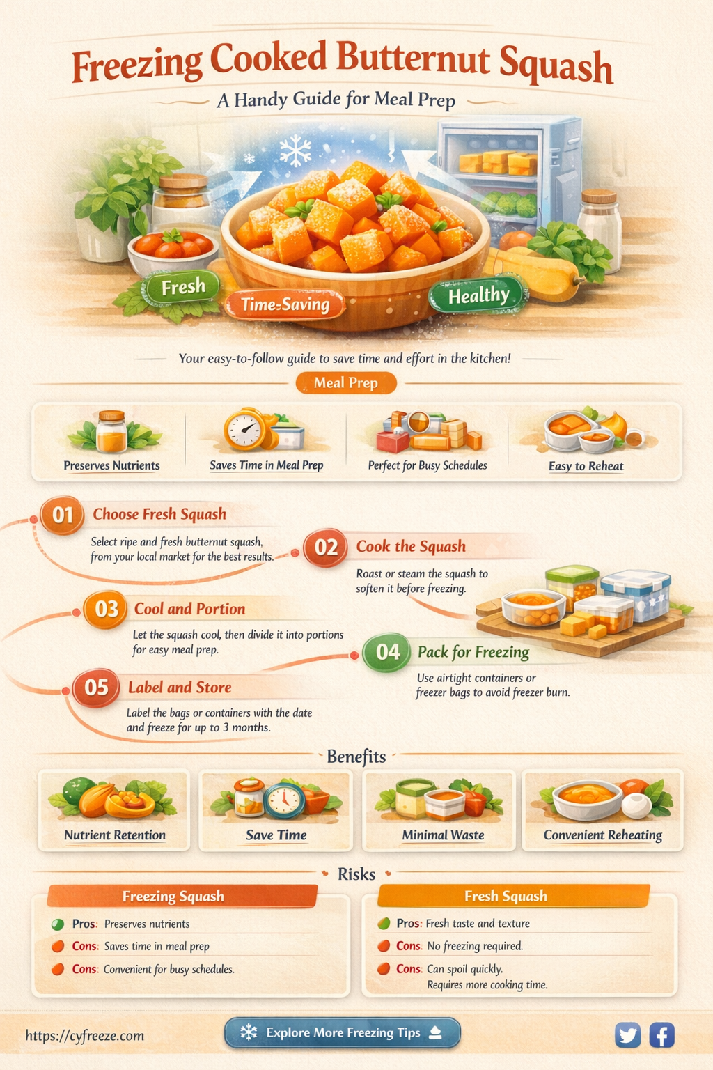 can i freeze cooked butternut squash