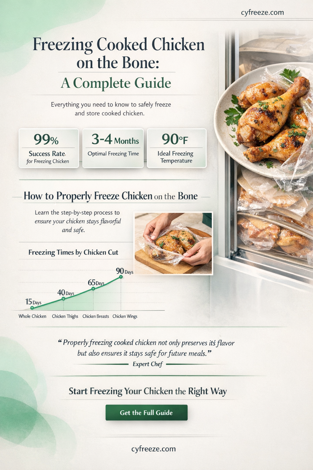 can i freeze cooked chicken on the bone