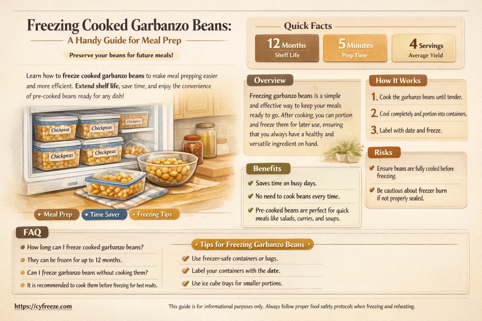 can i freeze cooked garbanzo beans