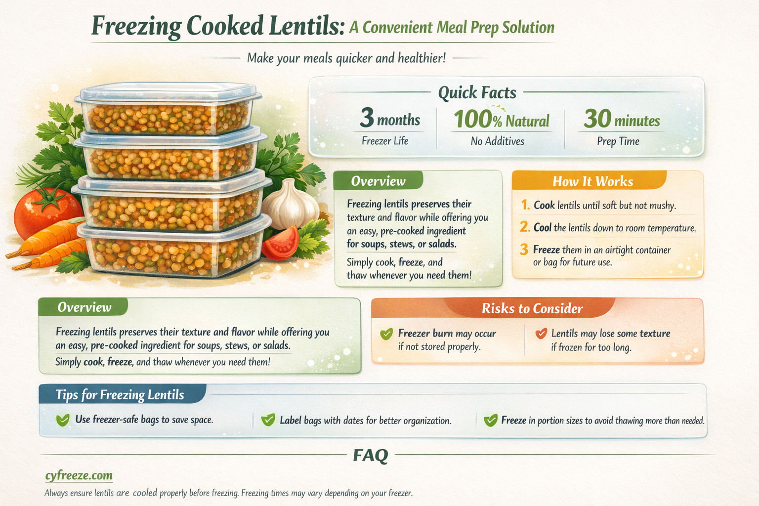 can i freeze cooked lentils