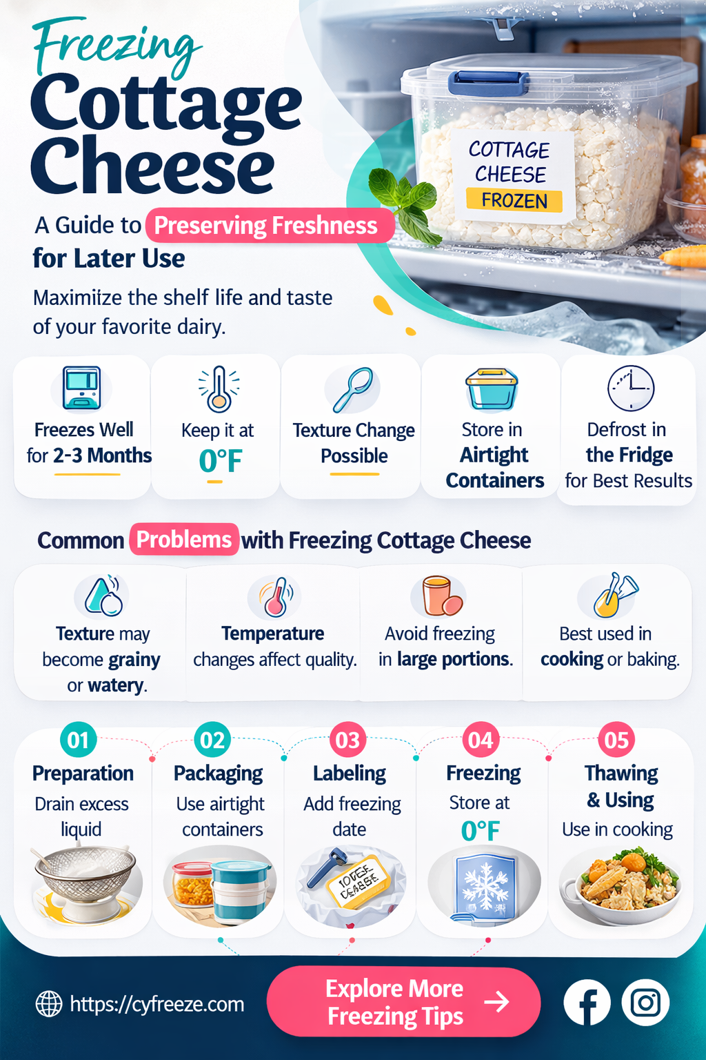 can i freeze cottage cheese for later use