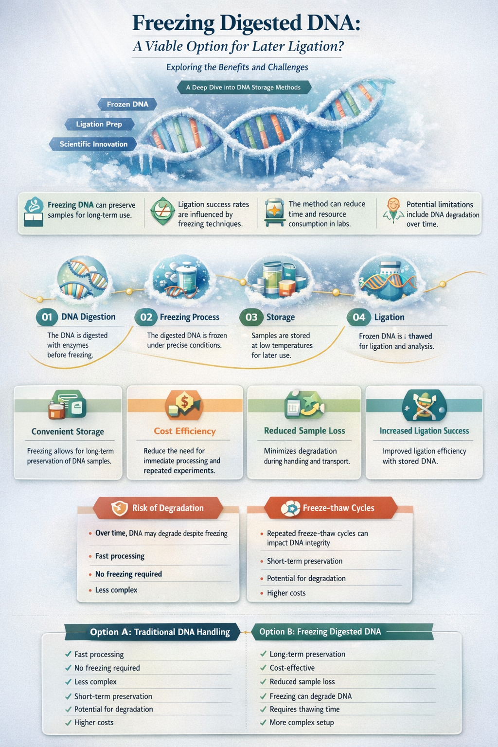 can i freeze digested dna and use for ligation