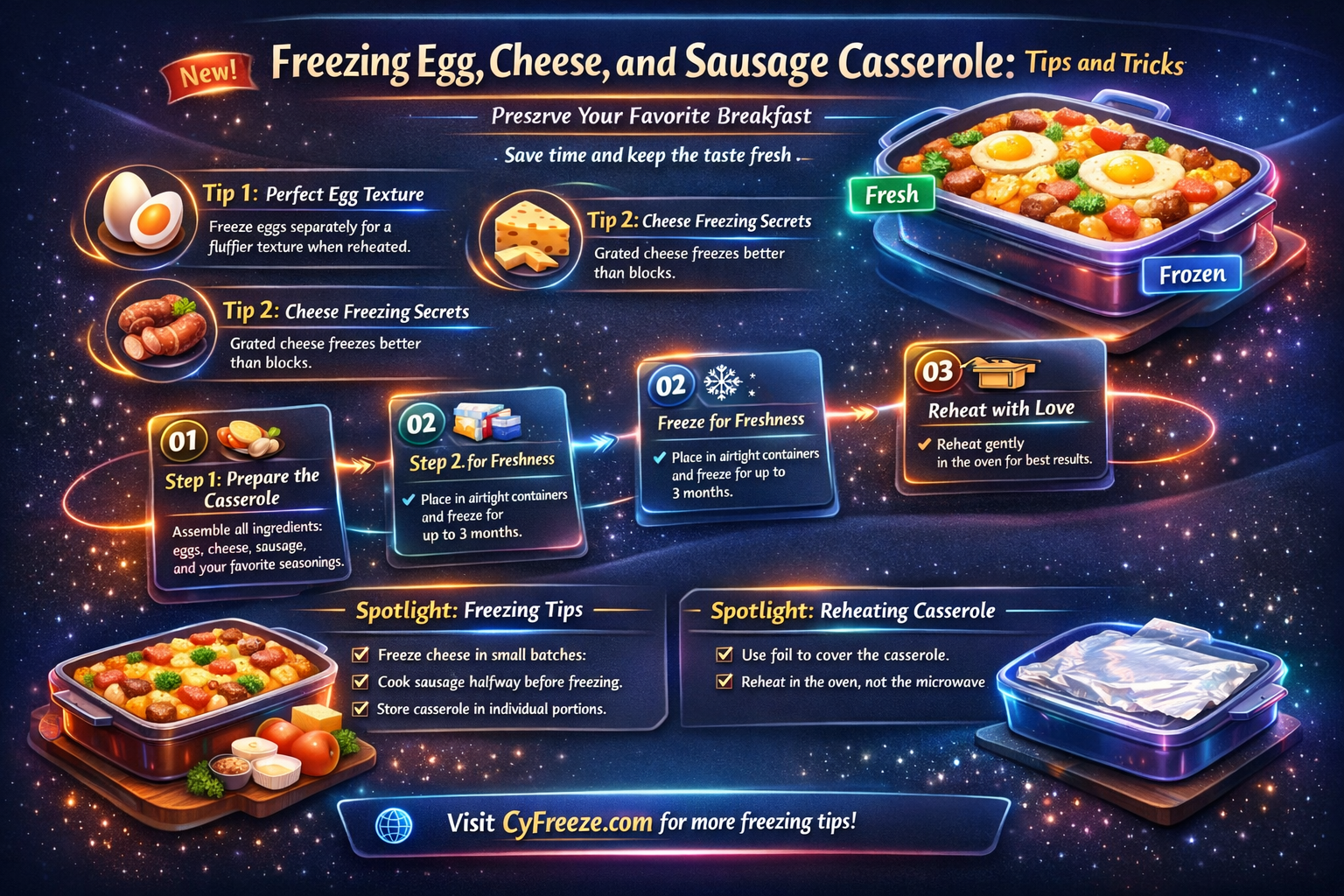 can i freeze egg cheese and sausage casserole
