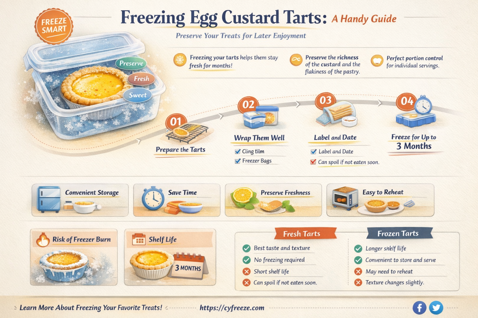 can i freeze egg custard tarts