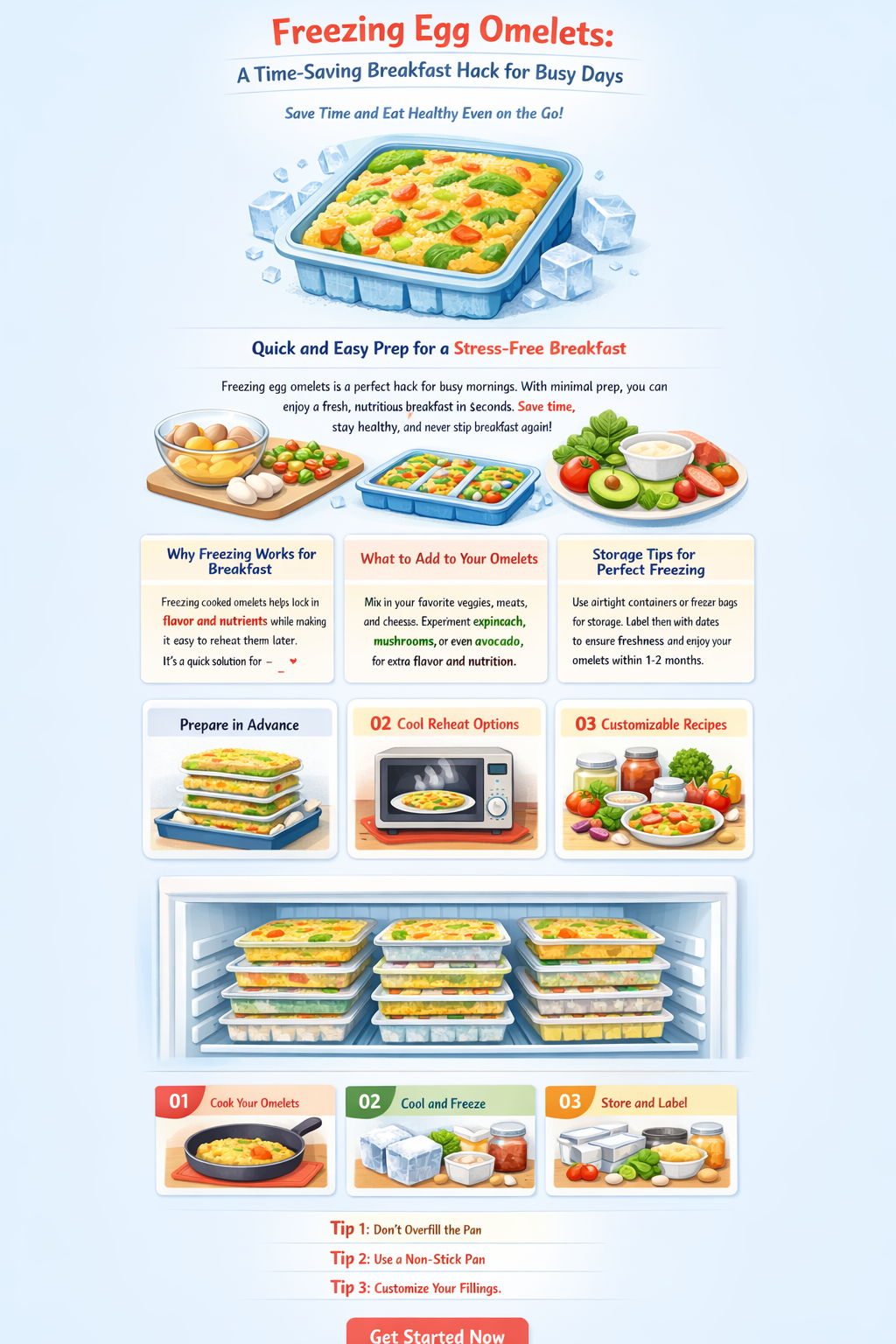 can i freeze an egg omlet to eat latet