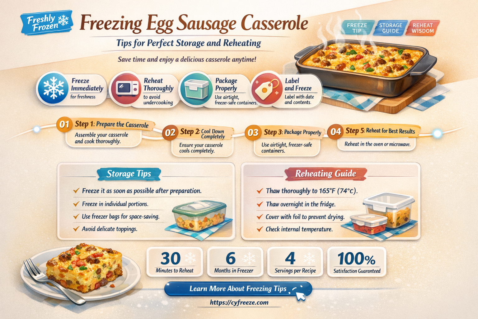 can i freeze an egg sausage casserole