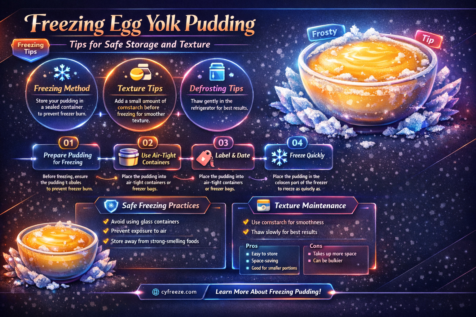 can i freeze pudding made with egg yolks