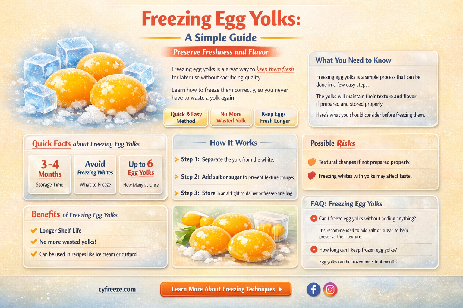can freeze egg yolks