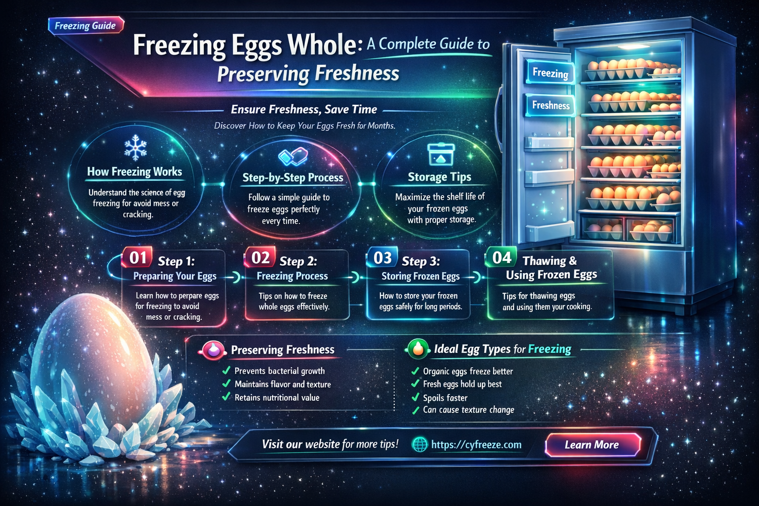 can i freeze eggs whole