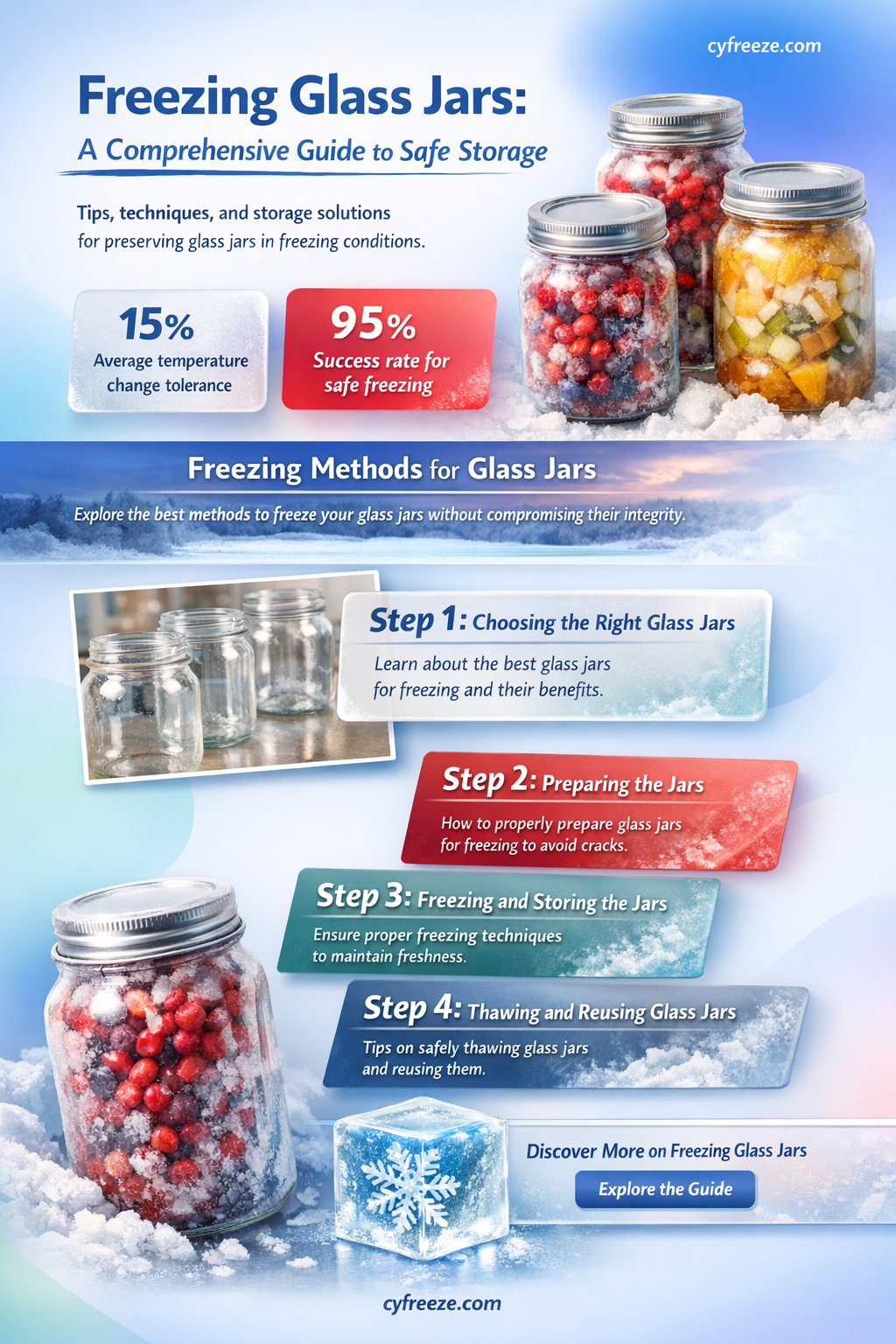can glass jars be put in freezer