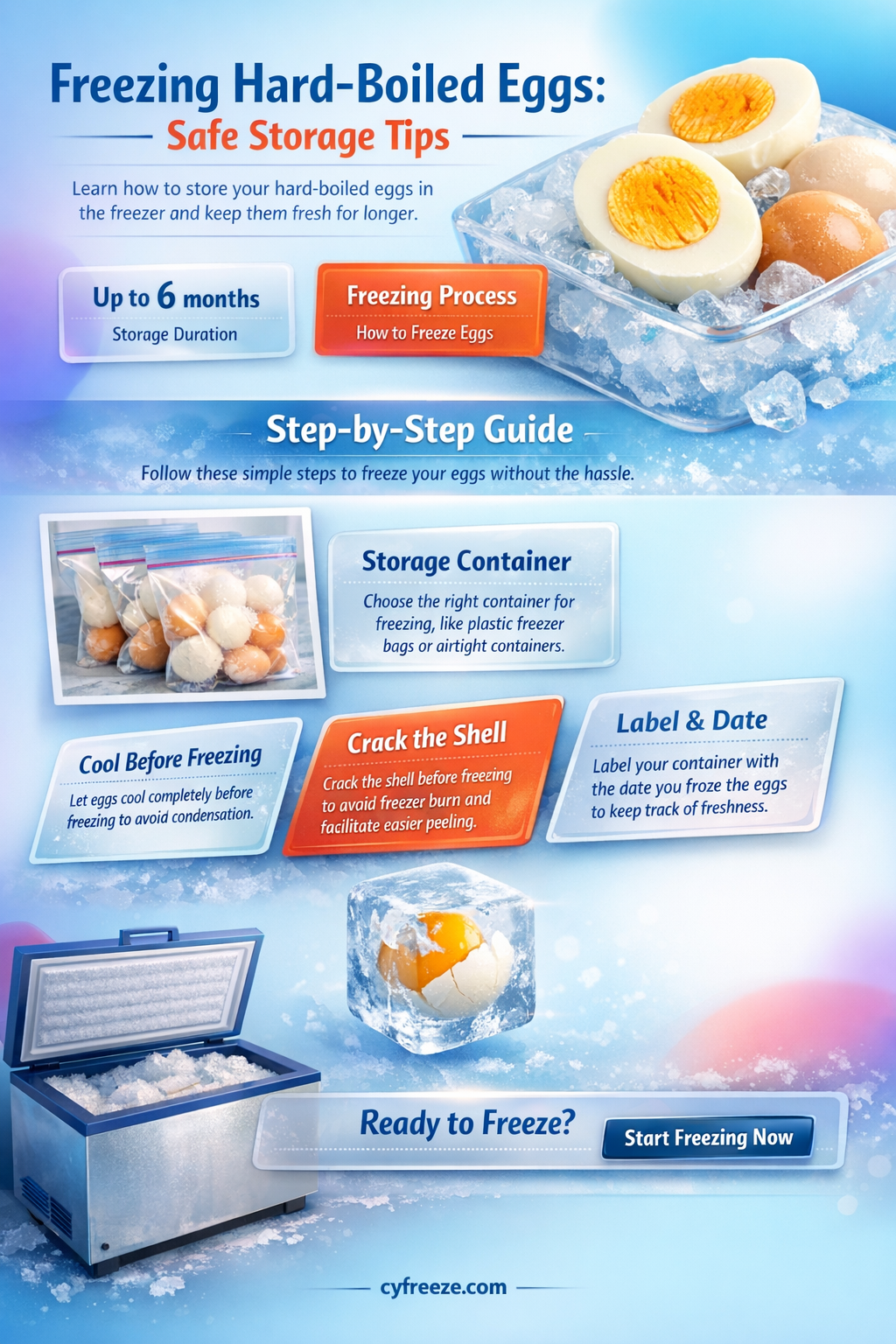 can hard boiled eggs be stored in the freezer