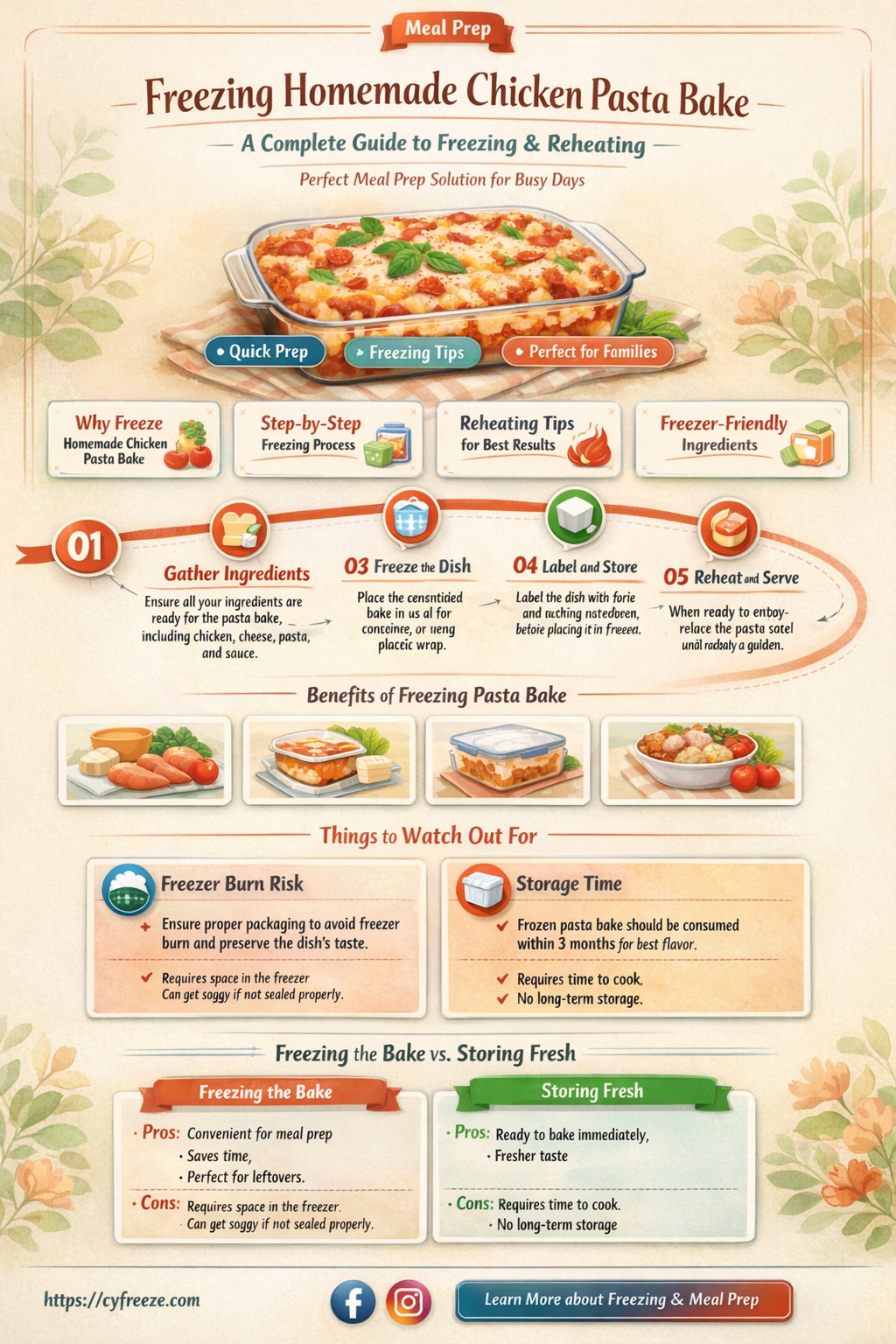 can i freeze homemade chicken pasta bake