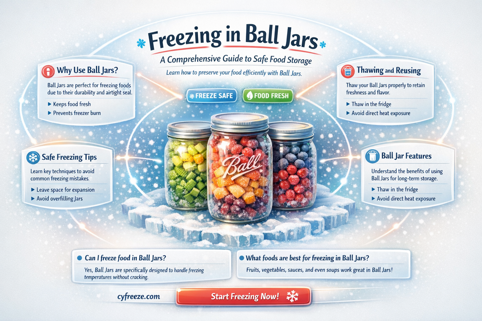 can ball jars be put in the freezer