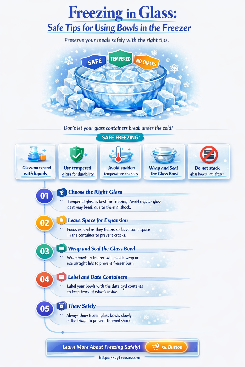 can i use a glass bowl in the freezer