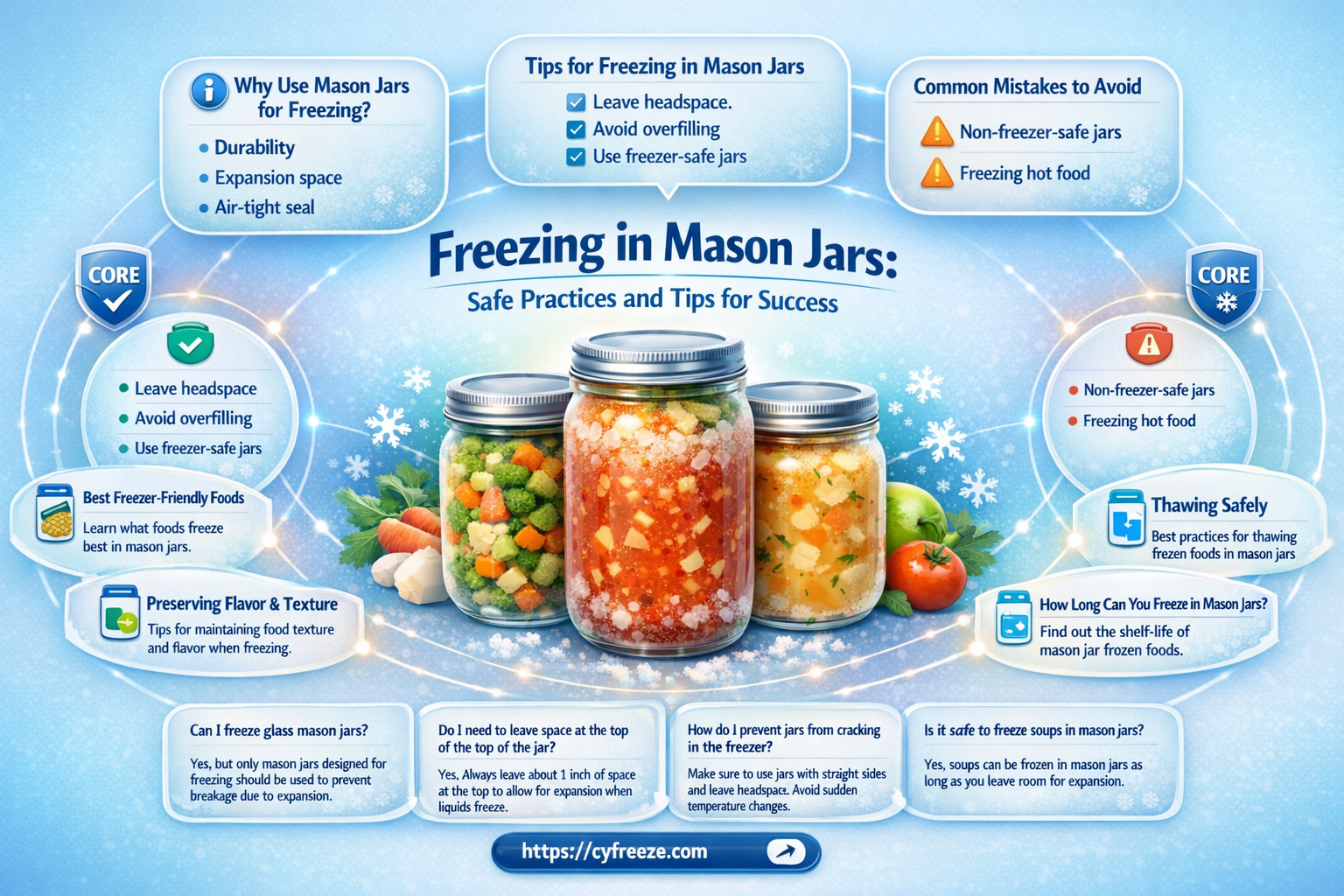 can i use mason jars in the freezer