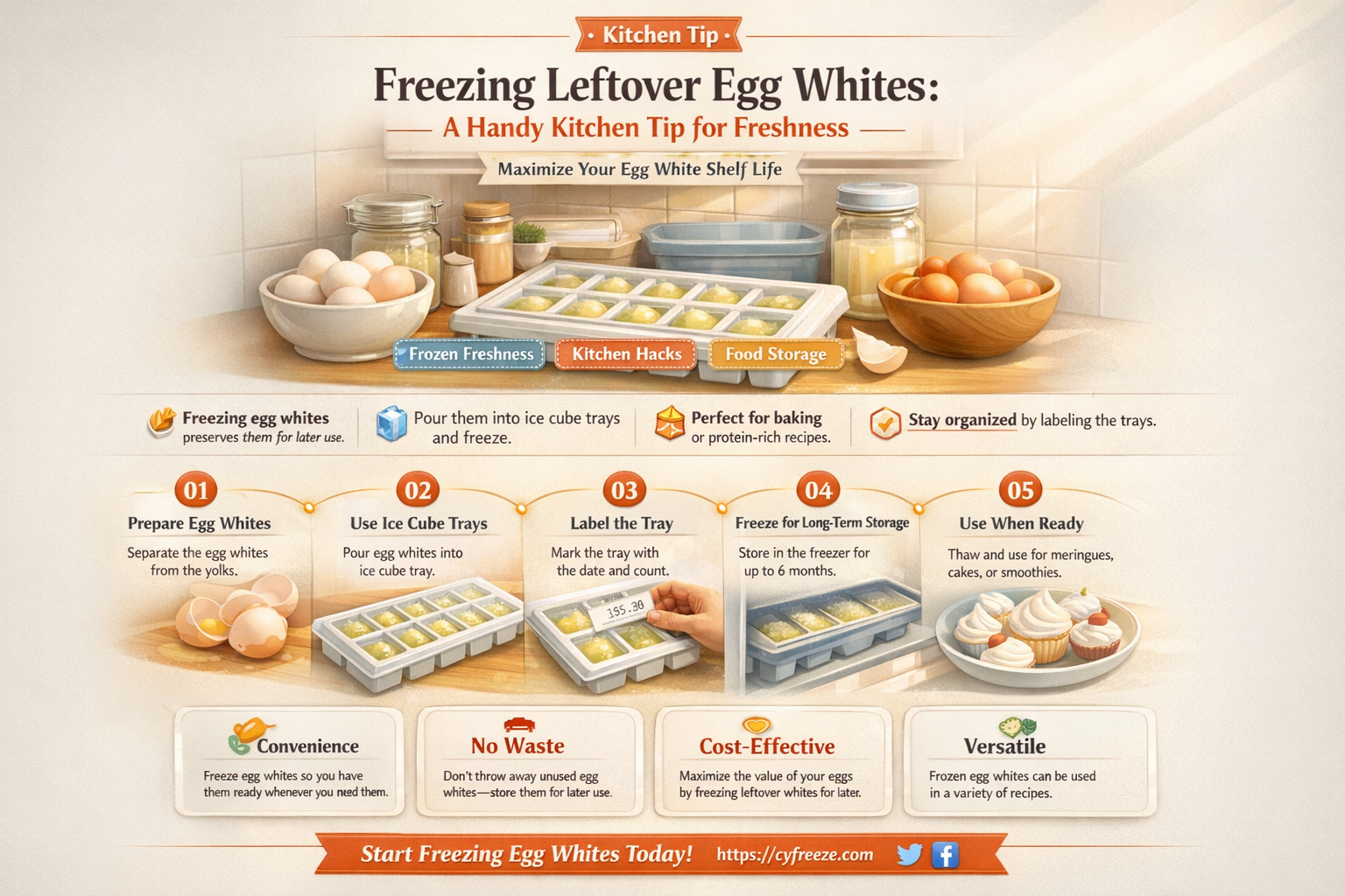 can i freeze leftover egg white