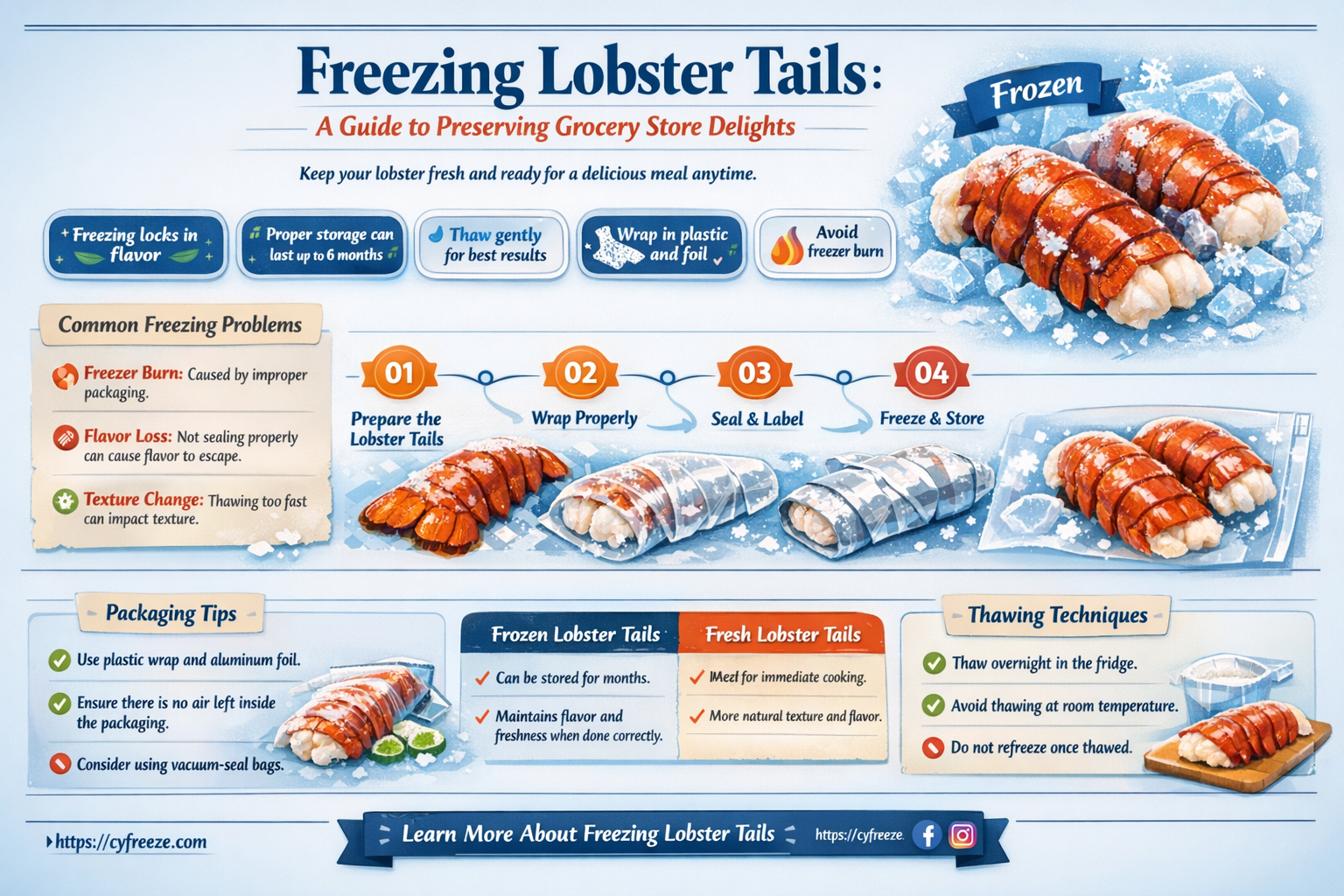 can i freeze lobster tails i get at grocery store