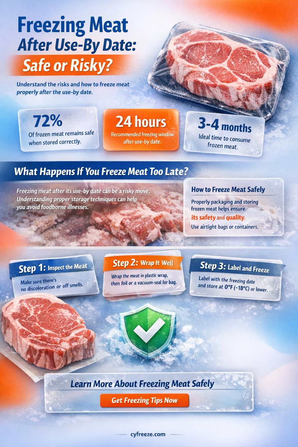 can i freeze meat a day after use by date