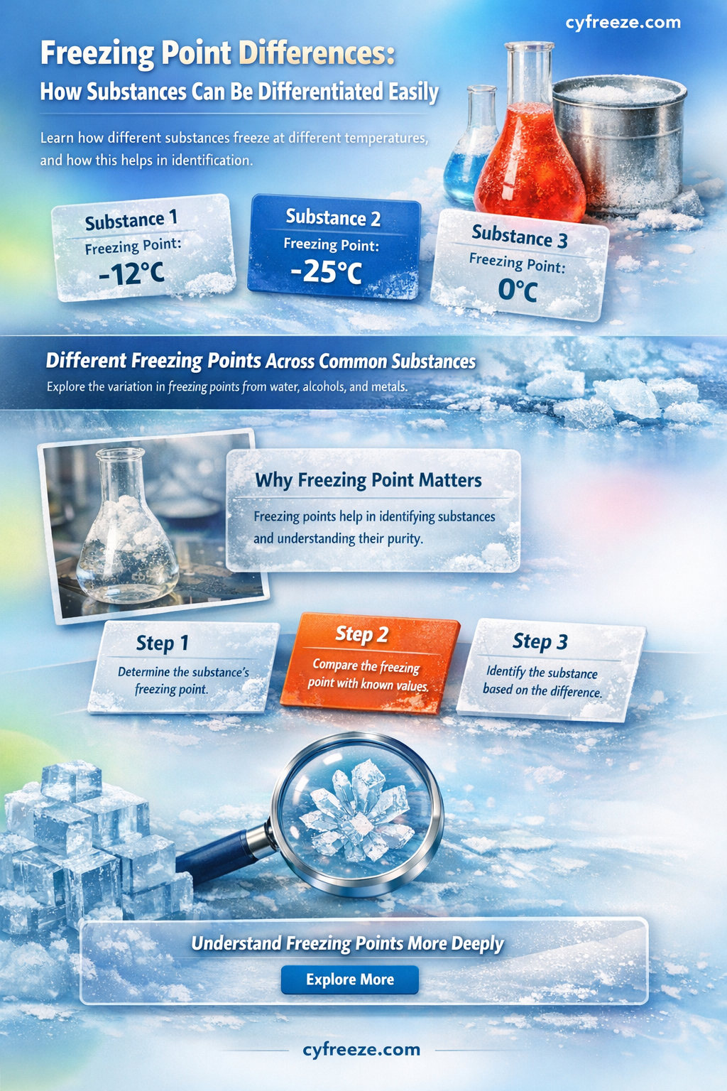 can be differentiated by the freezing point