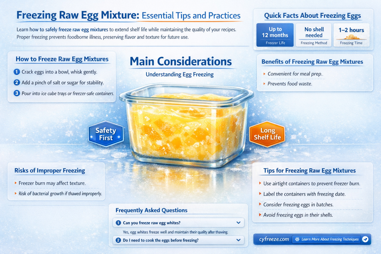 can i freeze raw egg mixture