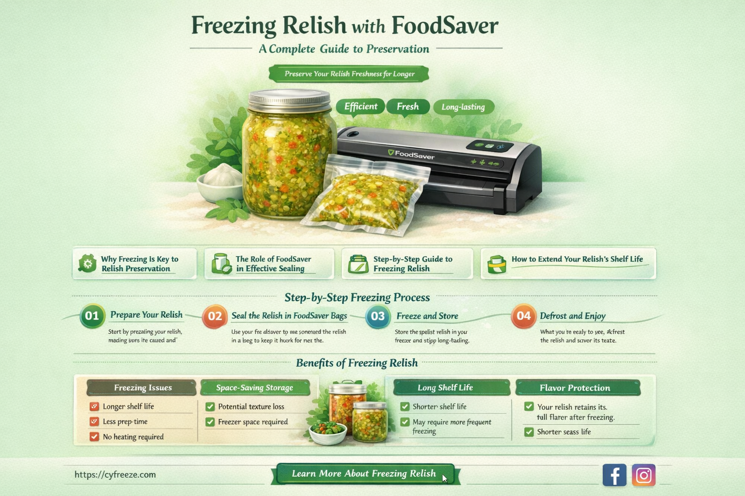 can i freeze relish using foodsaver