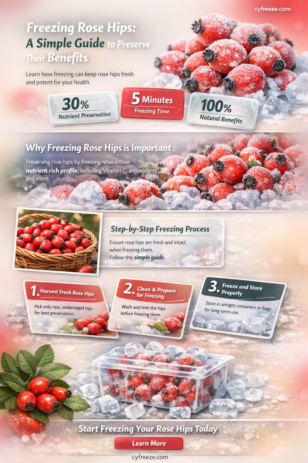 can i freeze rose hips for later use