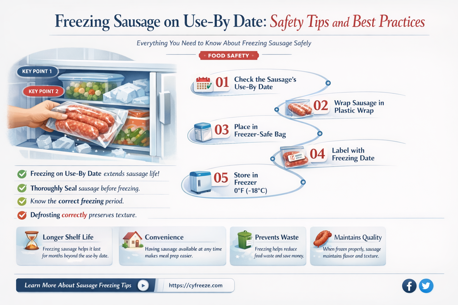 can i freeze sausage on use by date