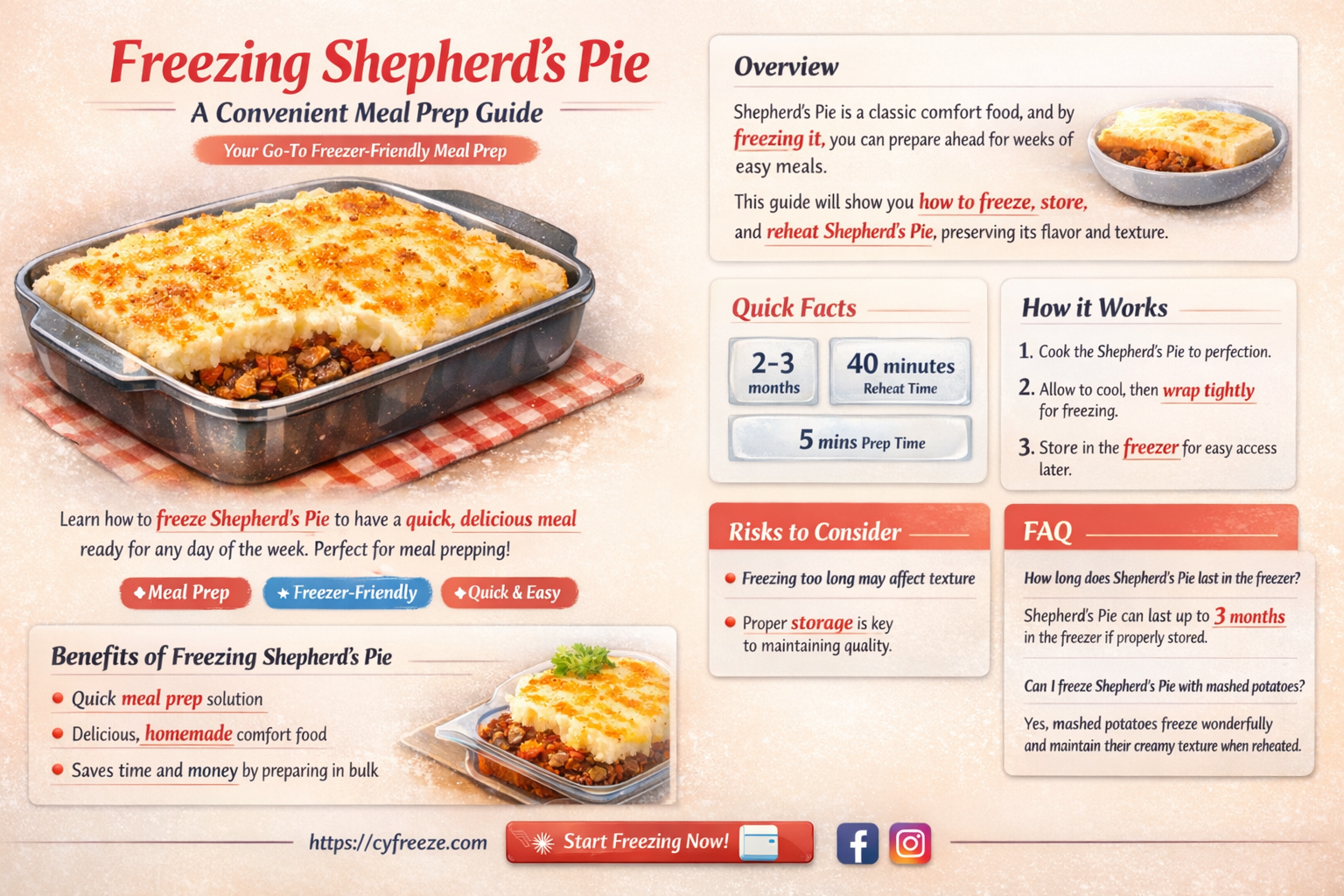 can i make a shepherds pie and freeze it