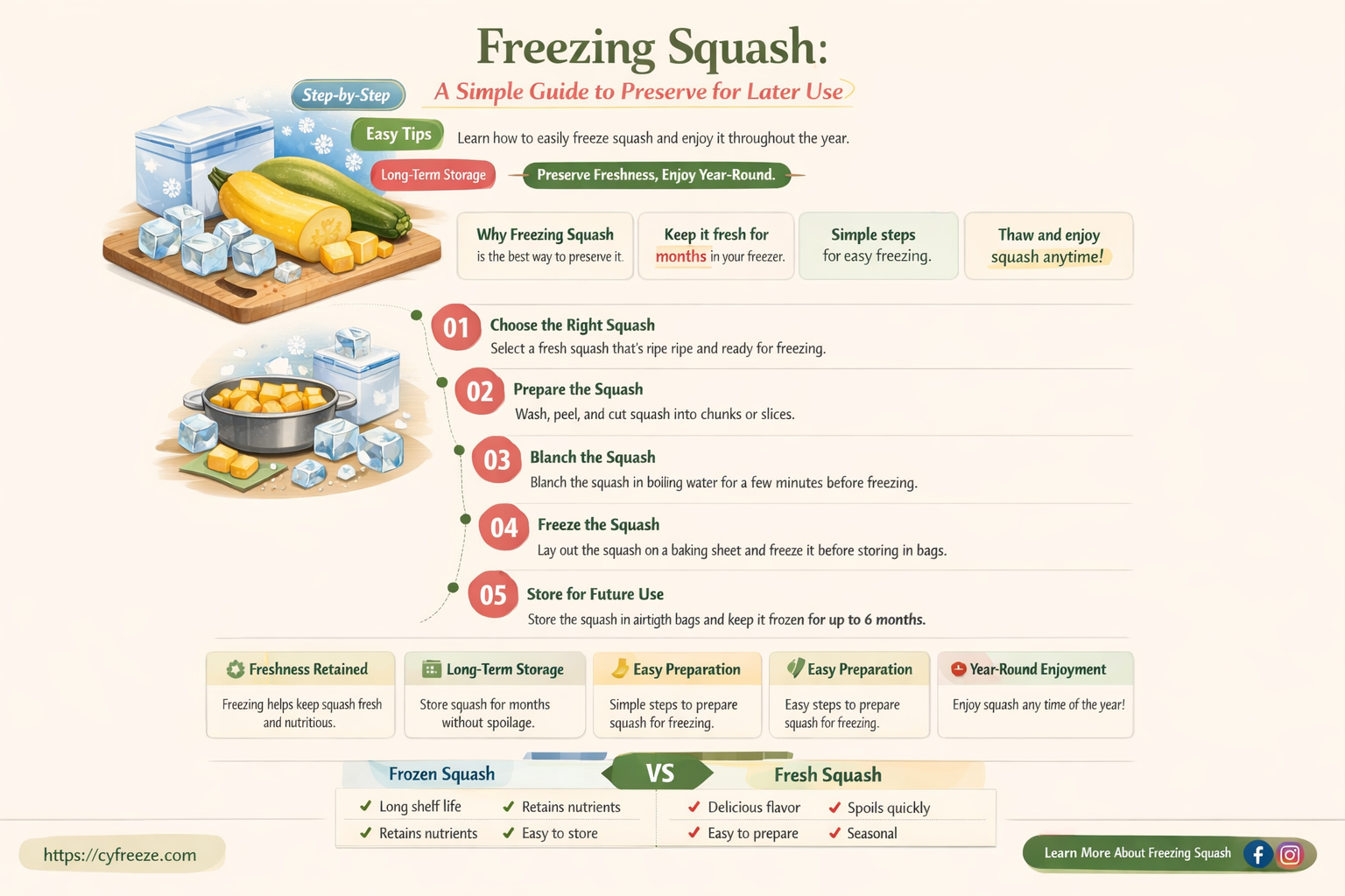 can i freeze squash to use later