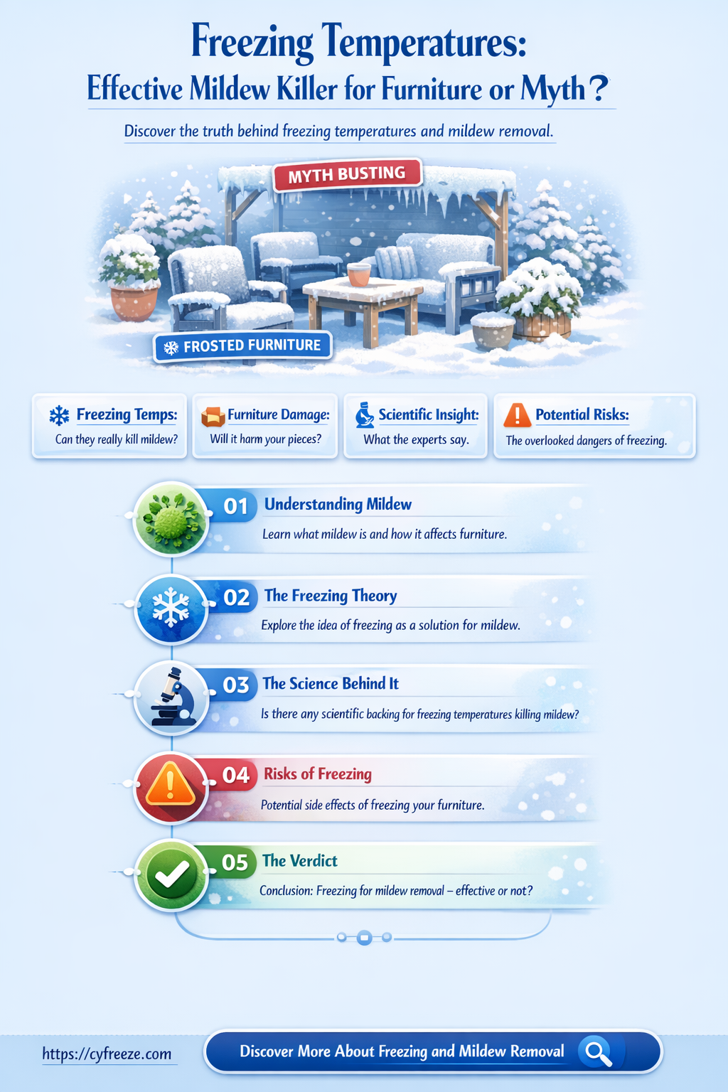 can freezing temperature kill mildew on furniture