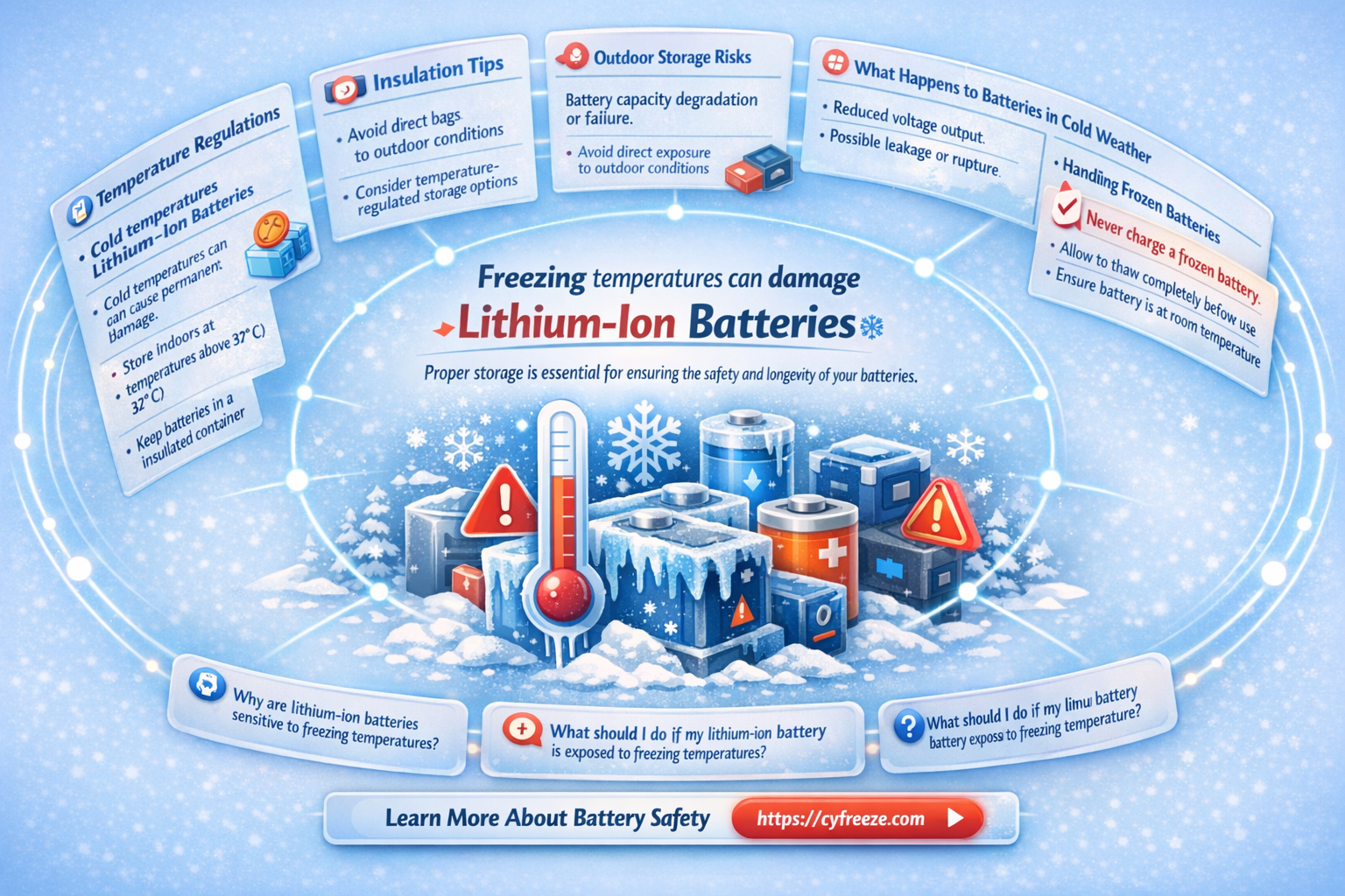 can lithium ion batteries be kept outside in freezing temperatures