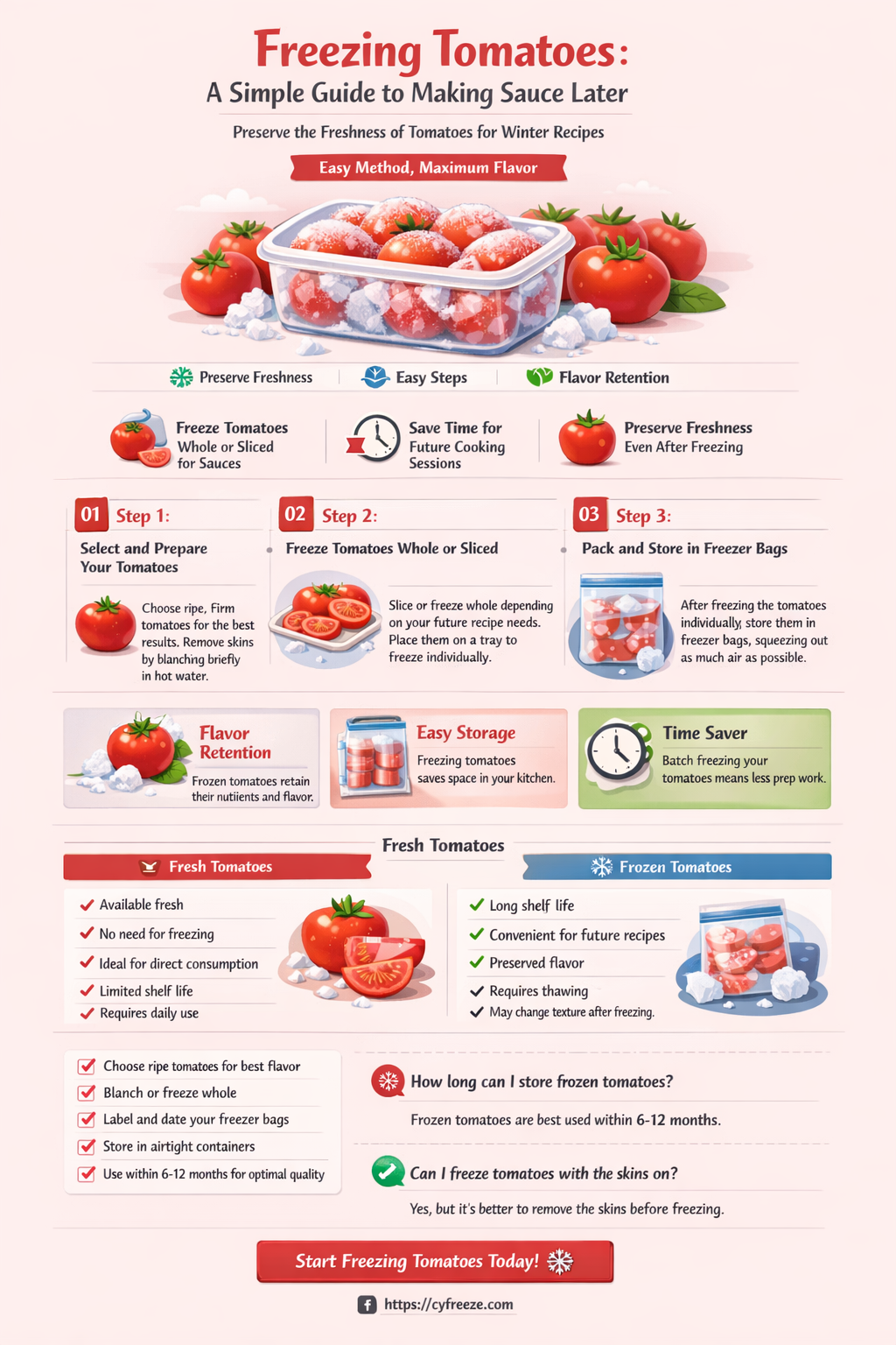can i freeze tomatoes to make sauce later