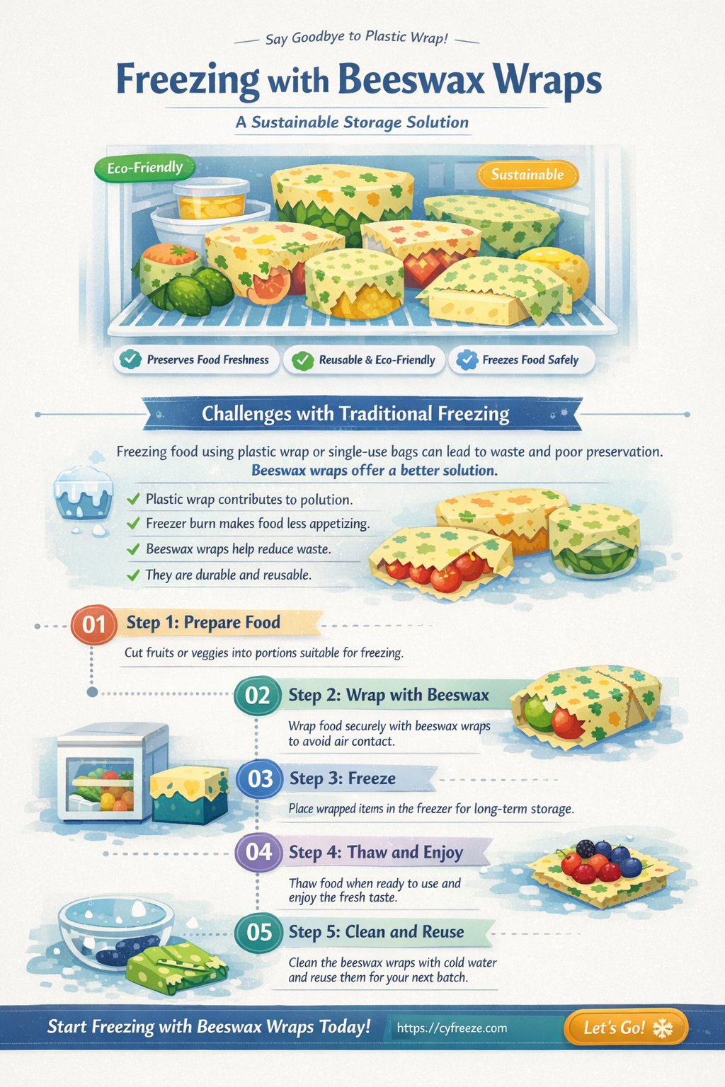 can beeswax wraps be used in the freezer