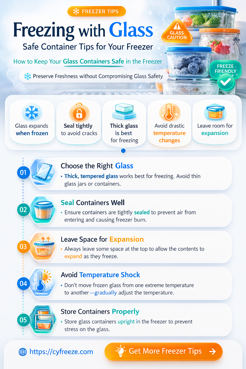 can i use glass containers in the freezer