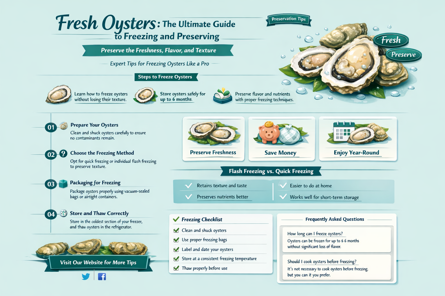 can i freeze fresh oysters