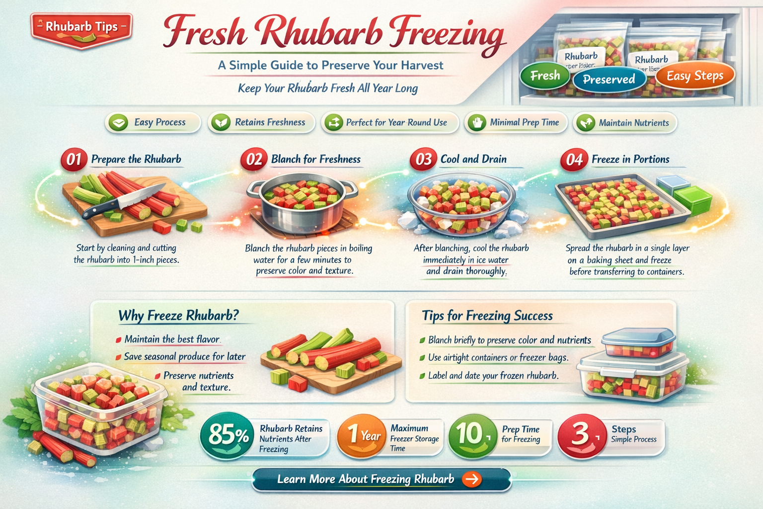can i freeze rhubarb without cooking it