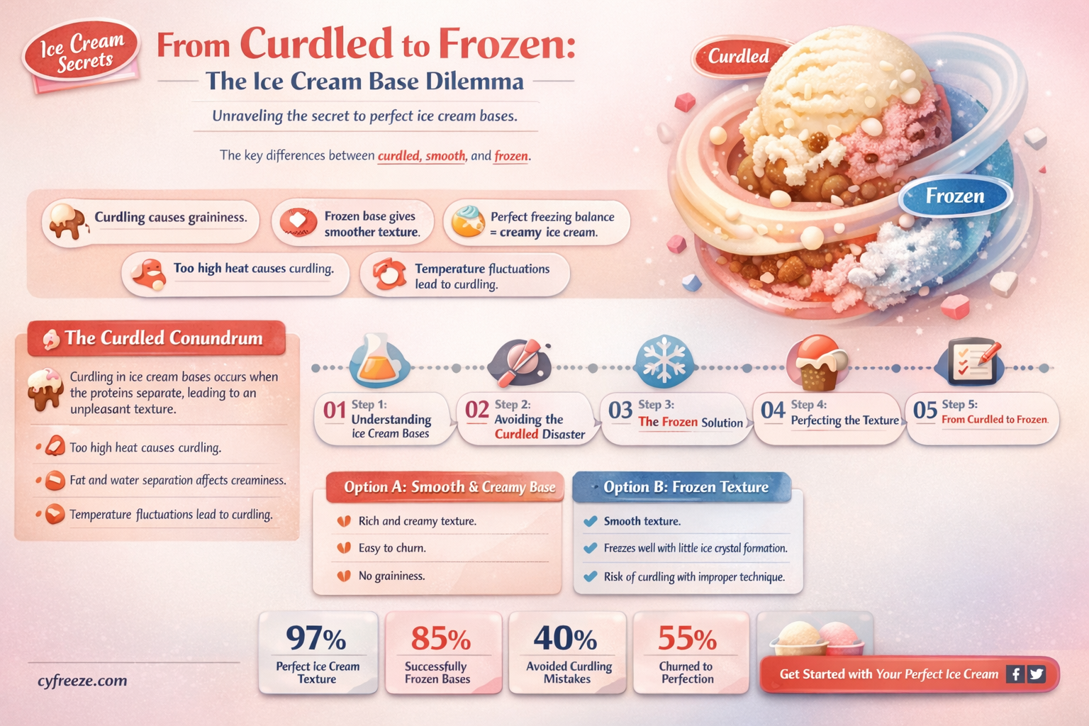 can curdled ice cream base freeze