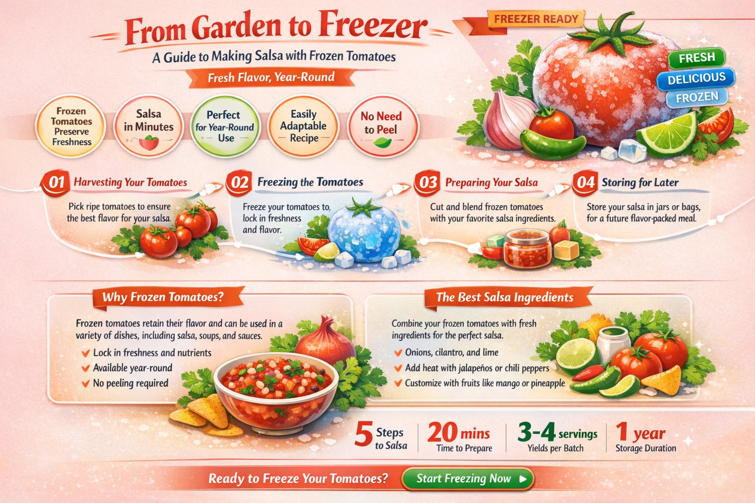 can i freeze tomatoes and make salsa later