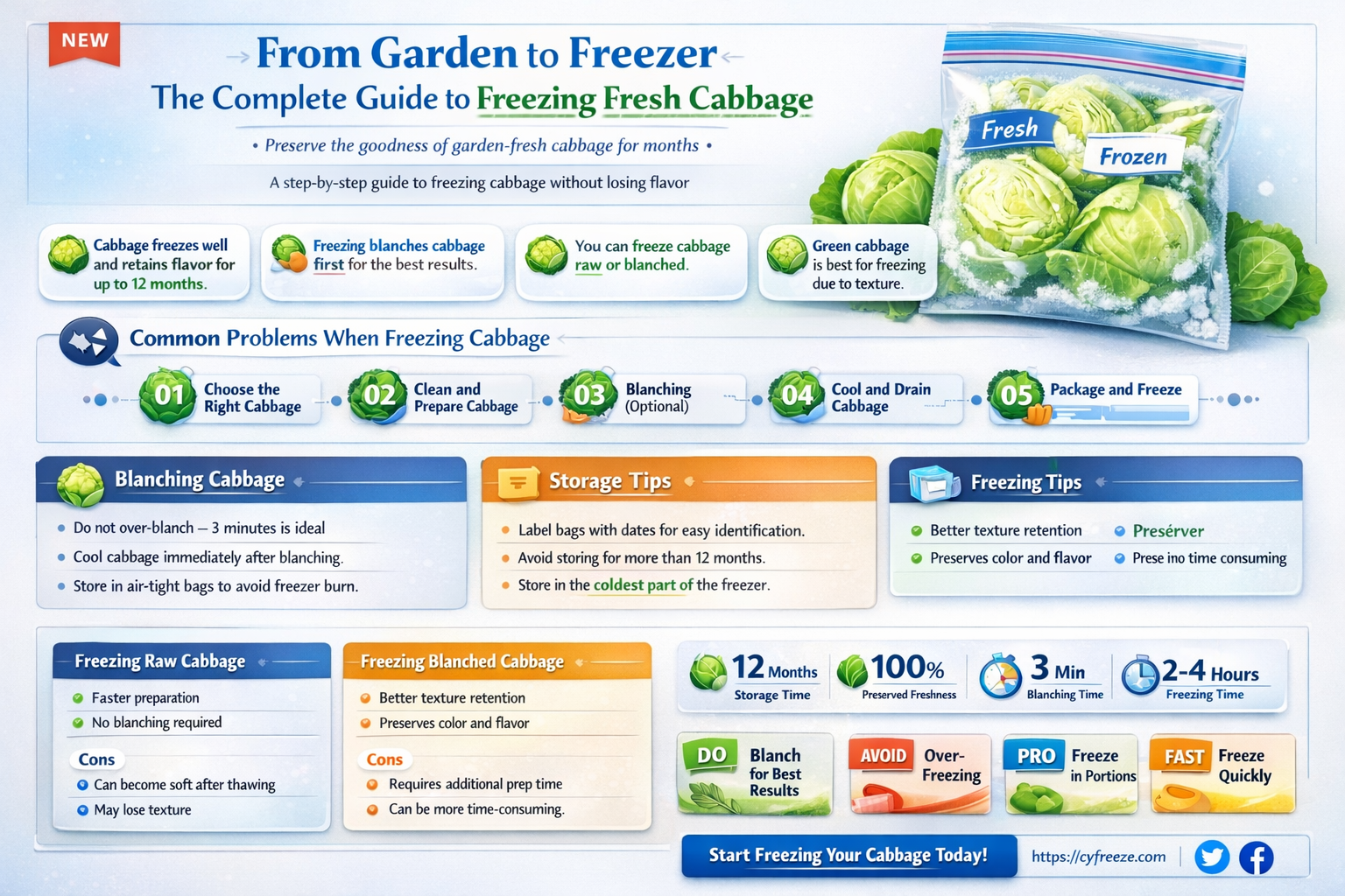 can i freeze fresh cabbage