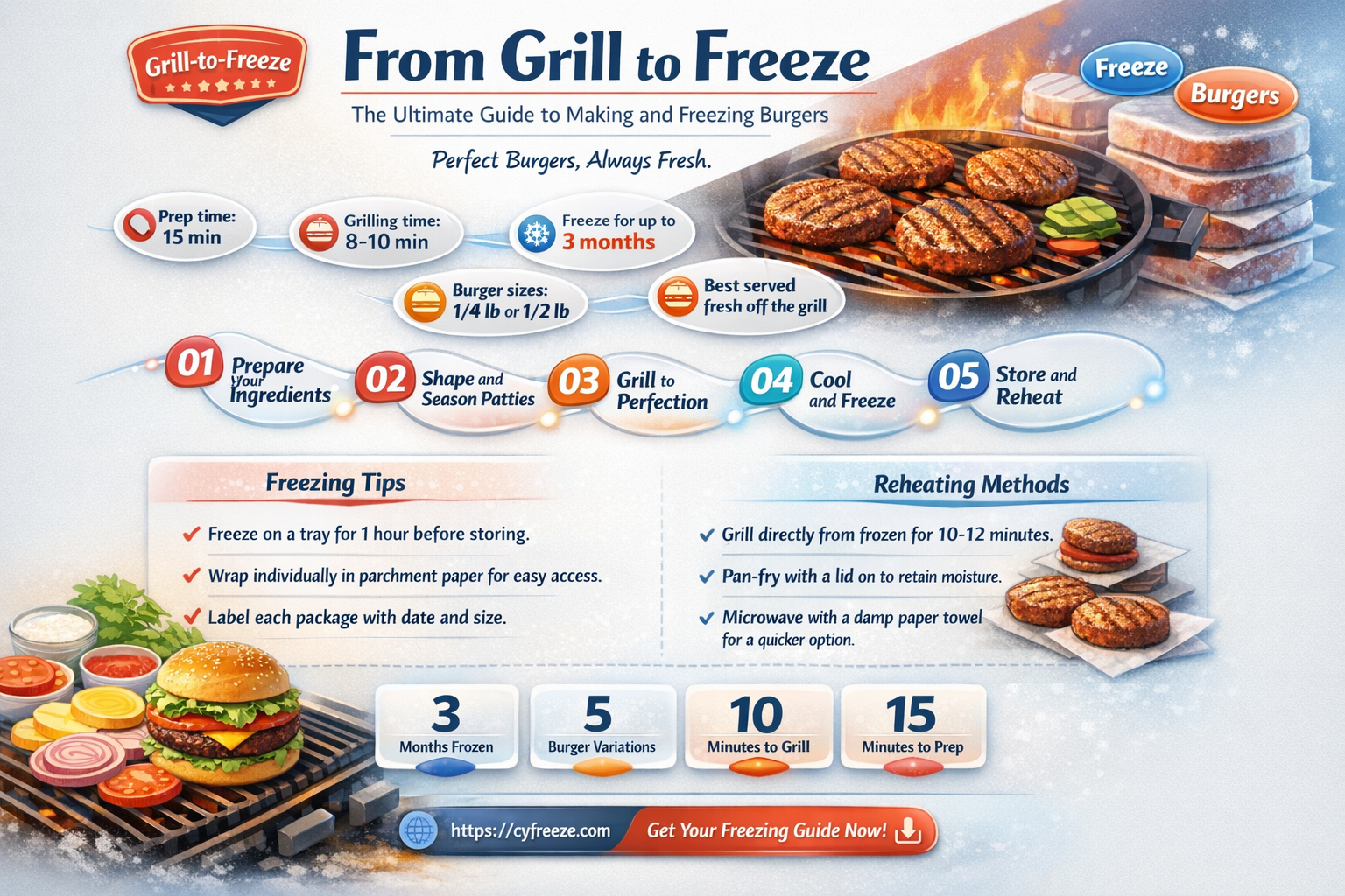 can i make burgers then freeze them