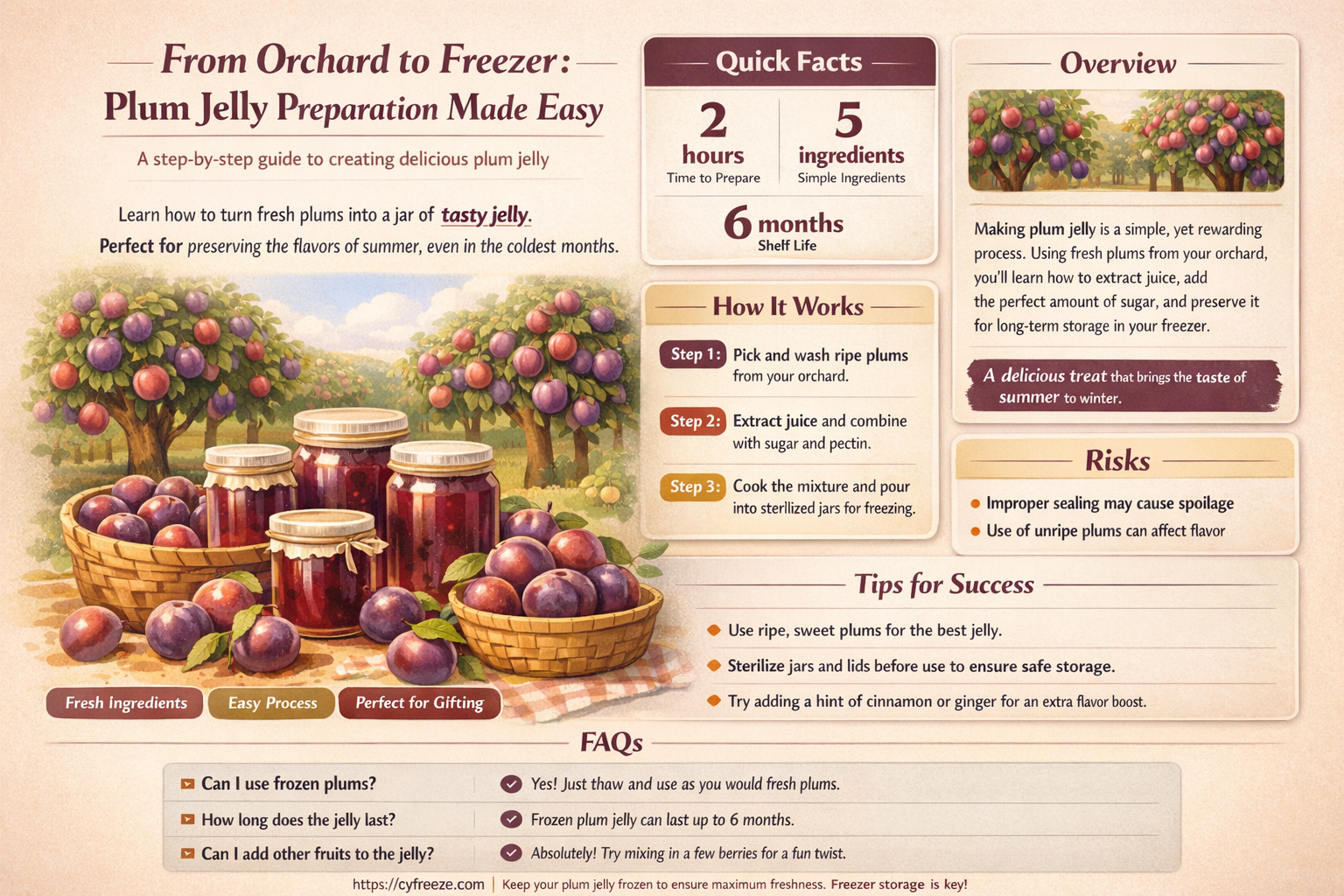 can i freez plums and make jelly later