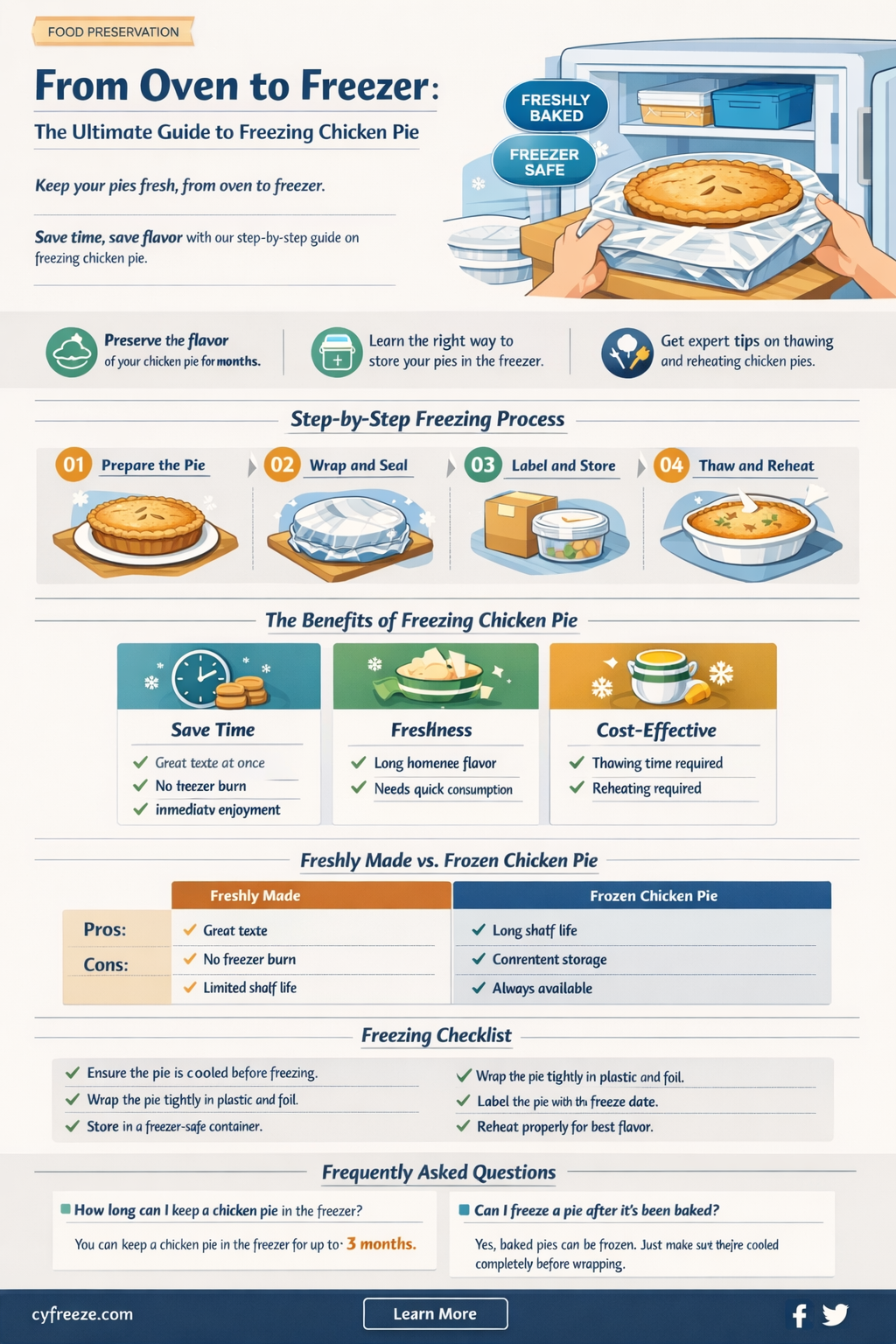 can i freeze chicken pie