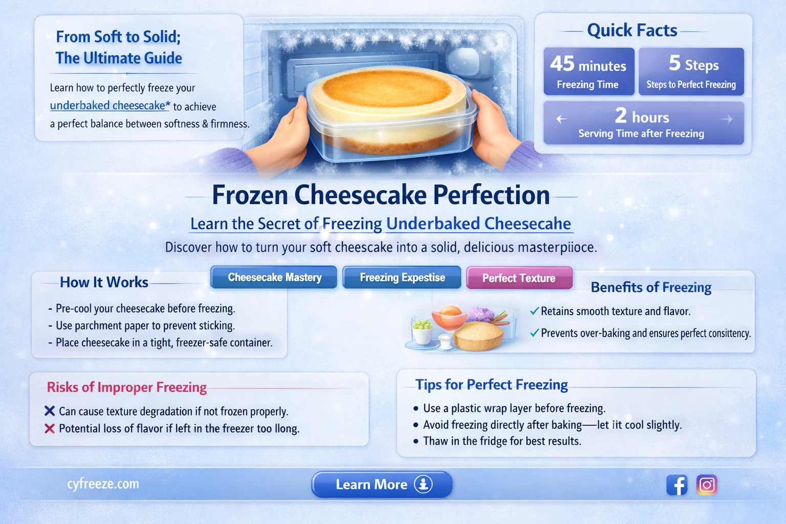 can i freeze underbaked cheesecake to make it solid