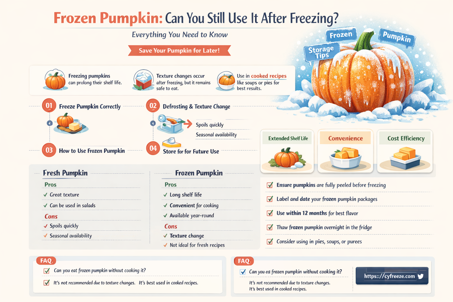 can i use pumpkin if it freezes