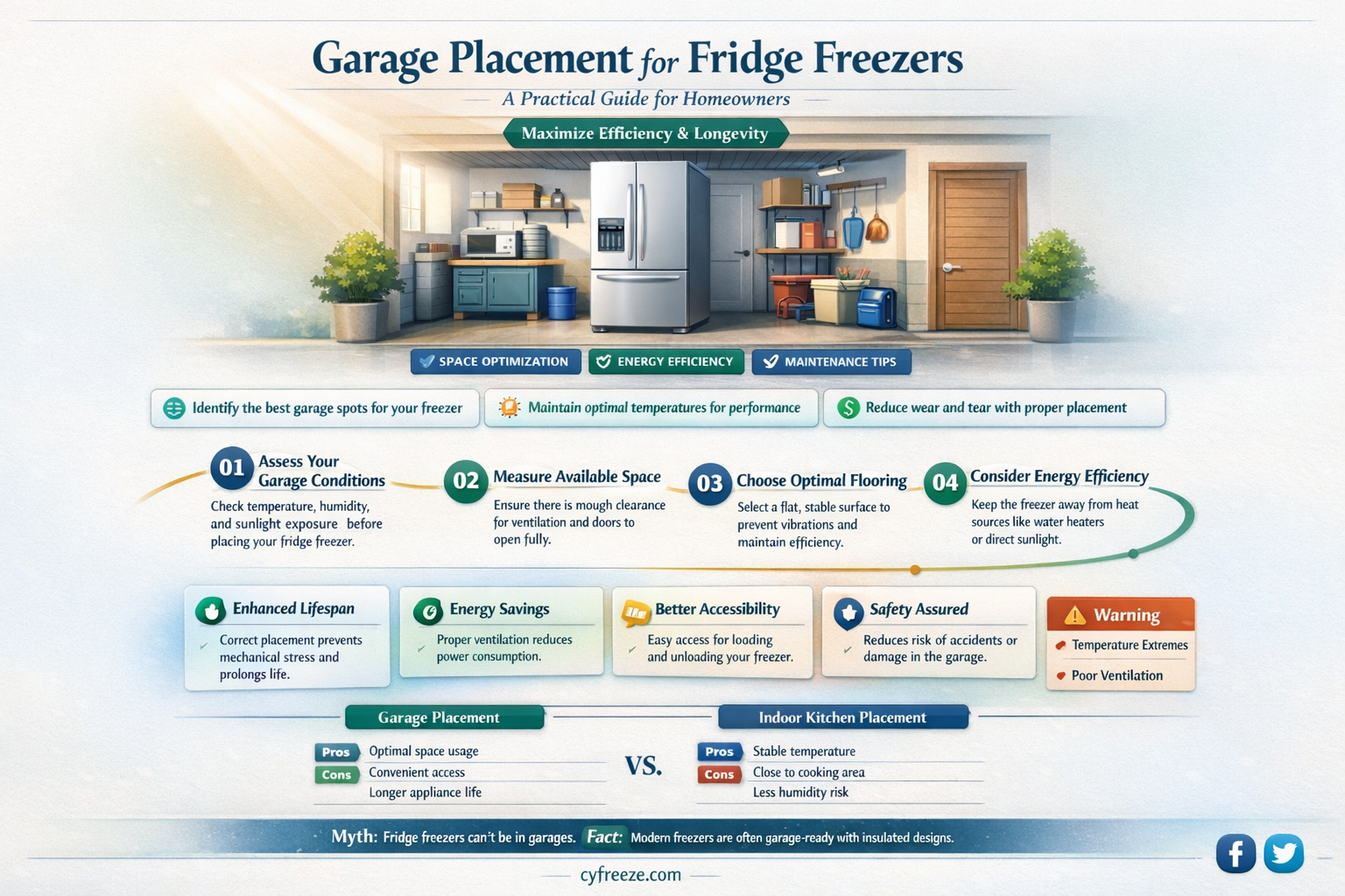 can a fridge freezer go in a garage